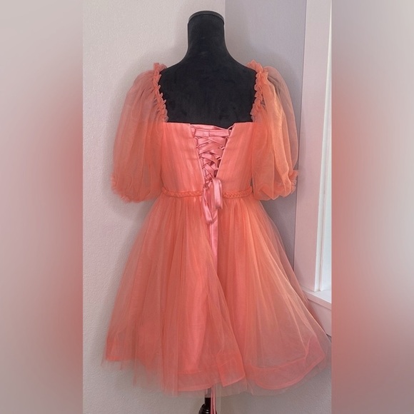Tsbridal Coral Tulle Homecoming/Prom Dress size 8 NWT - Picture 3 of 8